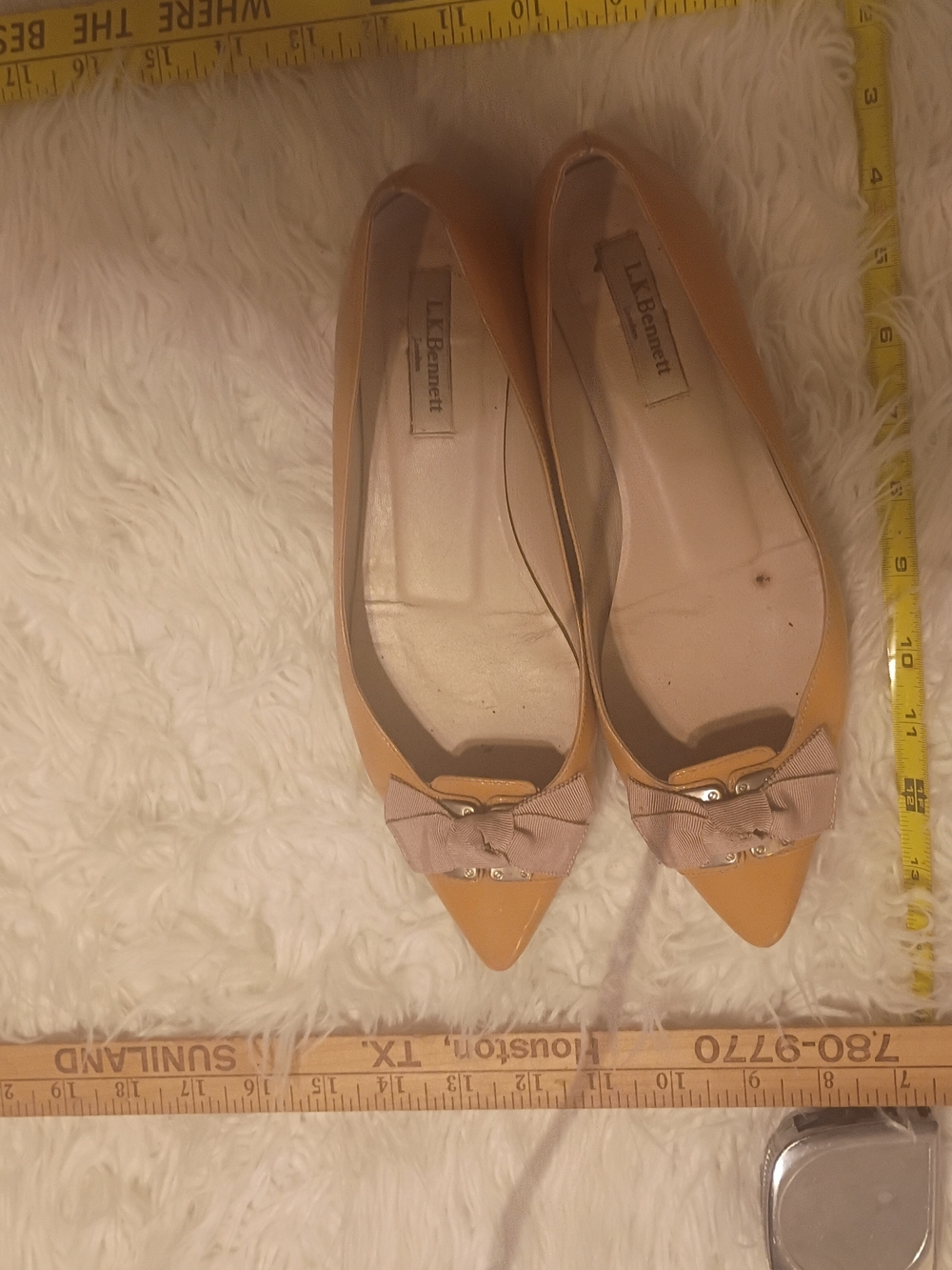 LK Bennett Women’s Pointed Toe Bow Flats in Yellow